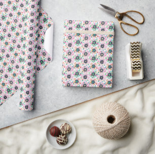 Colourful Abstract Modern Flower Pattern Wrapping Paper
