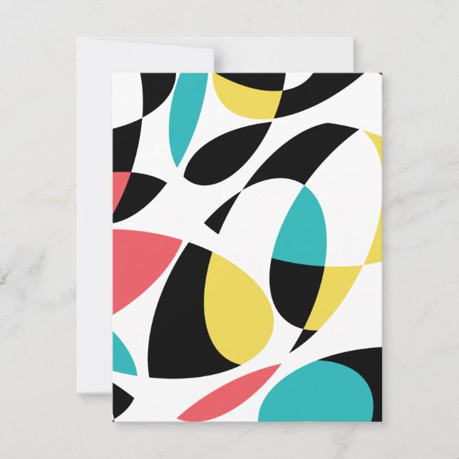Colourful, abstract, modern, fun geometric pattern card (Front)