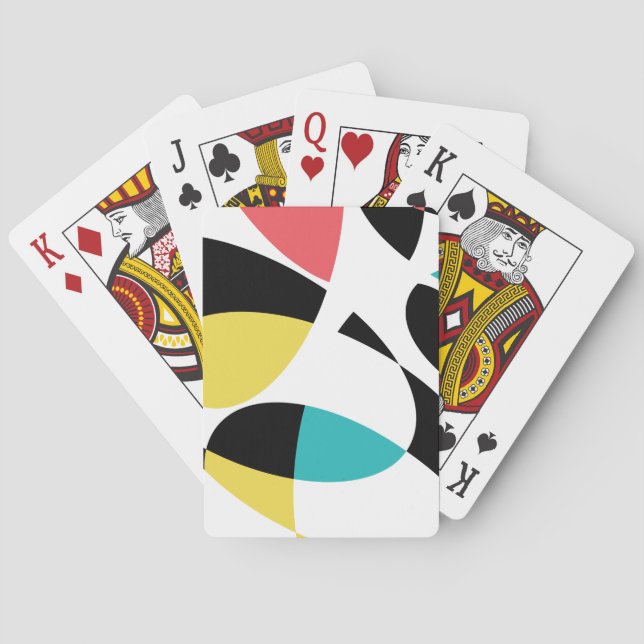 Colourful, abstract, modern, fun geometric pattern playing cards (Back)