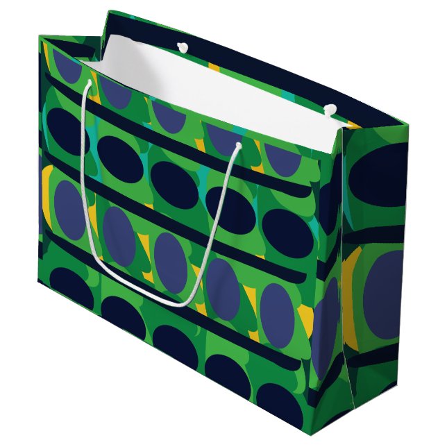 Colourful Abstract Modern Geometric Large Gift Bag (Front Angled)