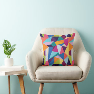 Colourful Abstract, Modern Throw Pillow