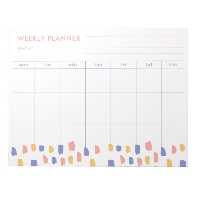 Colourful Abstract | Modern Weekly Planner Notepad (Front)