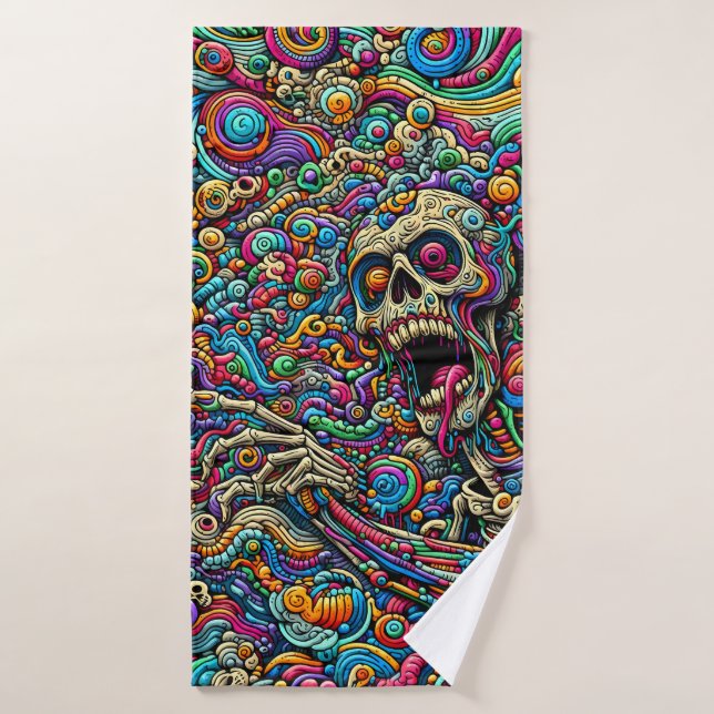 Colourful Abstract Monster Bath Towel (Bath Towel)