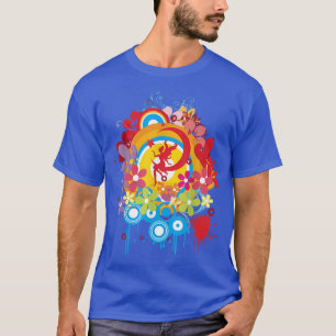 Colourful Abstract Moon Fairy Floral Graphic Tee S