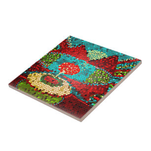 Colourful Abstract Mosaic Drink Tile