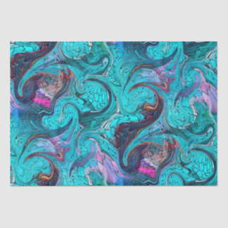 Colourful Abstract Mosaic Mermaid or Dragon Scales Tissue Paper