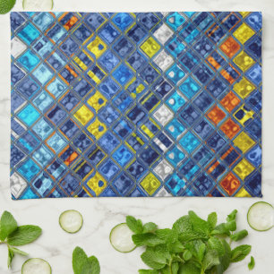 Colourful Abstract Mosaic Pattern #5 Tea Towel