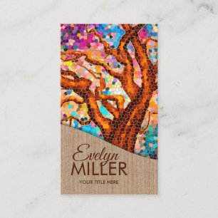 Colourful Abstract Mosaic Tree Business Card