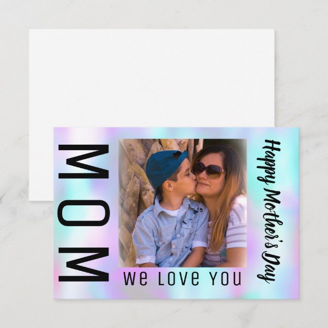 Colourful Abstract Mother's Day Photo Card (Front/Back)