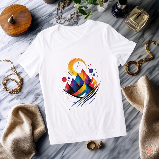 Colourful Abstract Mountain | Modern Artistic Tri-Blend Shirt (Creator Uploaded)