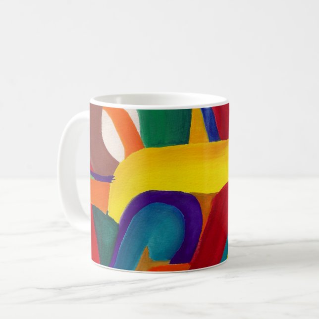 Colourful Abstract Mug by Alicia McDaniel Fine Art (Front Left)