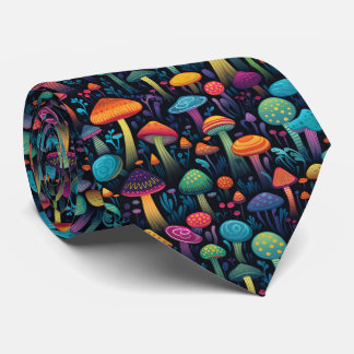 Colourful Abstract Mushrooms Tie