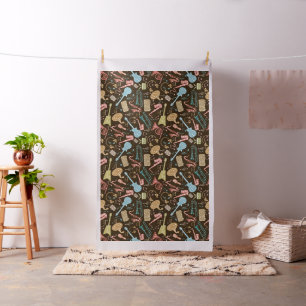 Colourful Abstract Music Instruments Pattern Fabric