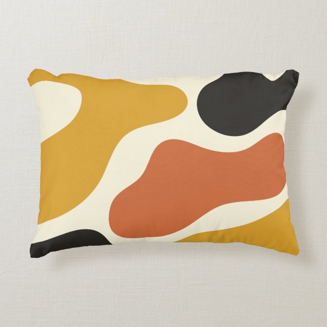 colourful Abstract  mustard yellow &orang  Decorative Cushion (Front)