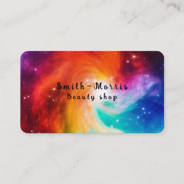 Colourful abstract nebula business card (Front)