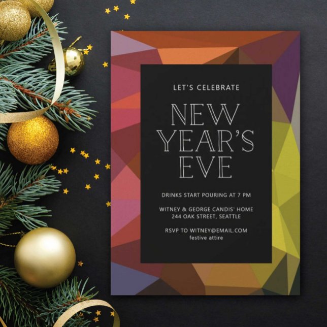 Colourful Abstract New Year's Eve Invitation (Creator Uploaded)