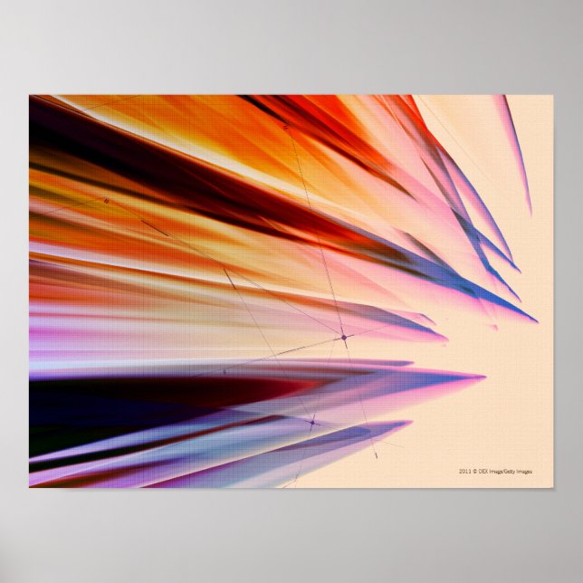 Colourful abstract objects against white poster (Front)