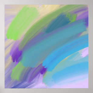 colourful abstract oil painting poster