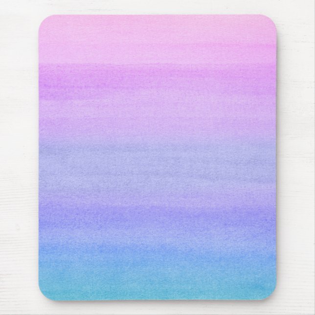 Colourful Abstract Ombre Watercolor Pattern Mouse Pad (Front)