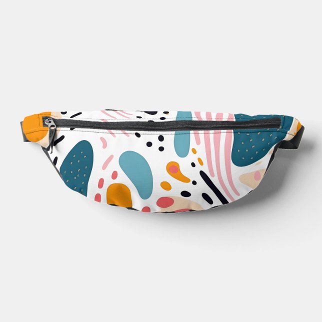 Colourful Abstract Organic Shapes Boho Pattern Bum Bags (Lay Down)