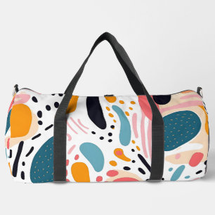 Colourful Abstract Organic Shapes Boho Pattern Duffle Bag