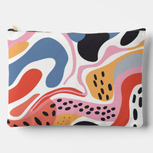 Colourful Abstract Organic Shapes Modern Pattern Accessory Pouch