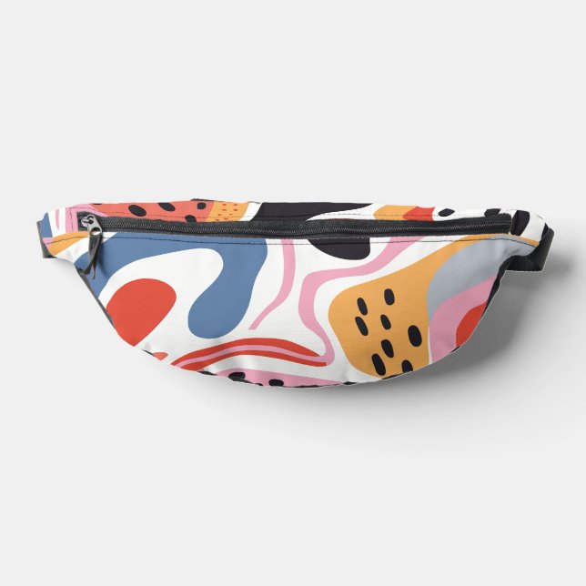 Colourful Abstract Organic Shapes Modern Pattern Bum Bags (Lay Down)