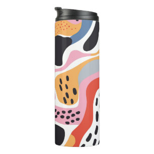 Colourful Abstract Organic Shapes Modern Pattern Thermal Tumbler