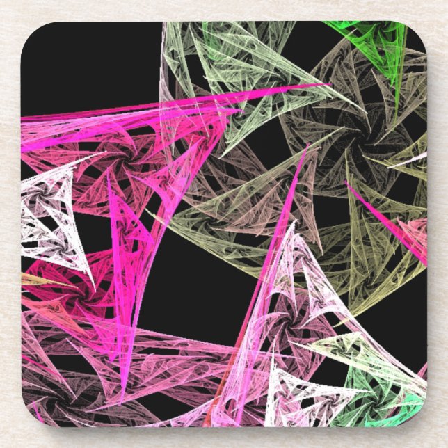 Colourful Abstract Origami Coaster (Front)