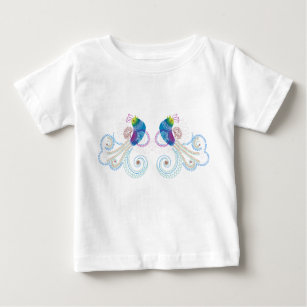 Colourful Abstract Ornate Birds 2 Baby T-Shirt