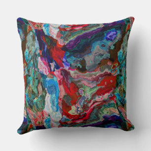 Colourful abstract paint cushion