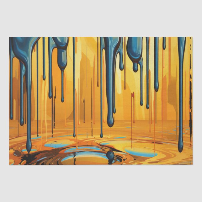 Colourful Abstract Paint Drips (31) Tissue Paper (Front)