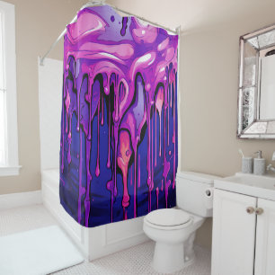 Colourful Abstract Paint Drips (8) Shower Curtain
