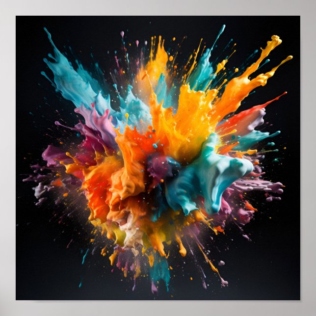 Colourful abstract paint explosion poster (Front)