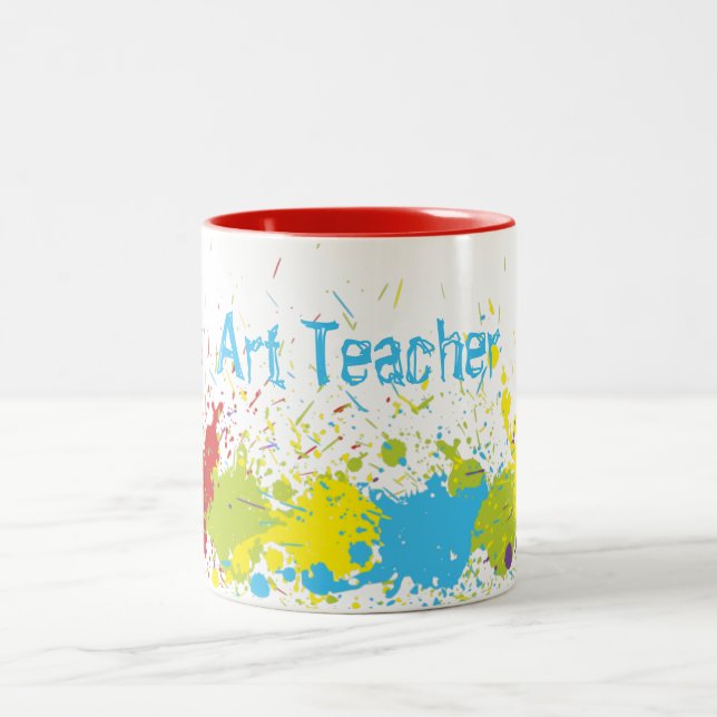 Colourful Abstract Paint Splash Art Teacher Mug (Center)