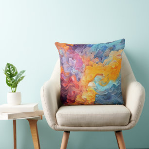 Colourful Abstract Paint Splatter Art (8) Cushion