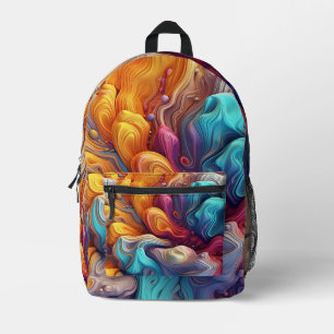 Colourful Abstract Paint Splatter Art (9) Printed Backpack