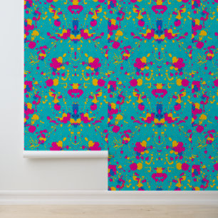 Colourful Abstract Paint Splatter Pattern Wallpaper