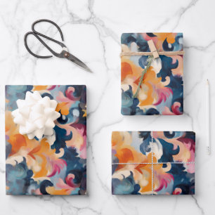 Colourful Abstract Paint Wrapping Paper Sheet