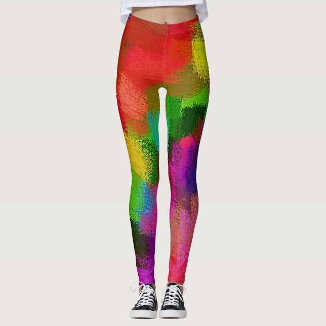 Colourful Abstract Painting #2 Leggings (Front)