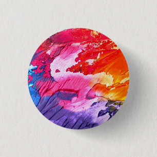 Colourful Abstract Painting 3 Cm Round Badge