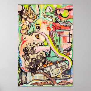 Colourful Abstract Painting Archival Art Poster