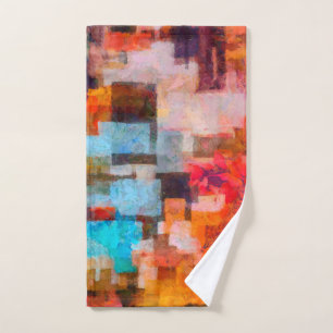 Colourful abstract painting hand towel