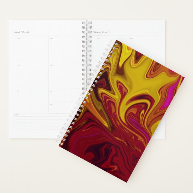 Colourful abstract painting planner (Display)