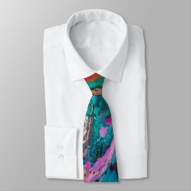 Colourful Abstract Painting Tie (Tied)