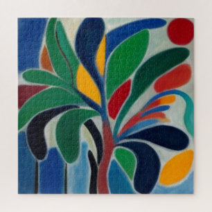 Colourful Abstract Palm Tree Jigsaw Puzzle