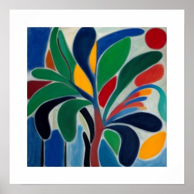 Colourful Abstract Palm Tree Poster (Front)