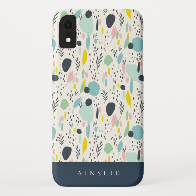Colourful Abstract Pastel Foliage Pattern Case-Mate iPhone Case (Back)