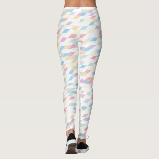 Colourful Abstract Pastels Leggings (Back)