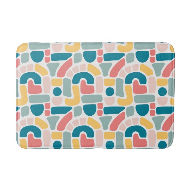 Colourful Abstract Pattern Bath Mat (Front)